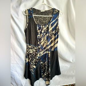 Vivian Wong Leopard Print Mesh Tunic Top